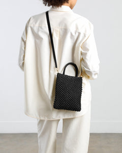 Gio Small Tote, Black Weave Handbags dear-frances 