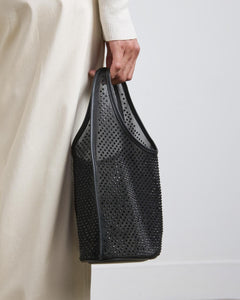Small Mesh Sacchetto, Black Crystal Handbags dear-frances 